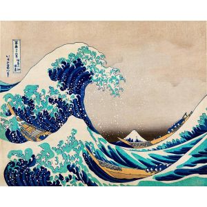 Figured'Art Peinture par Num&eacute;ro Adulte avec Cadre La Grande Vague de Kanagawa - Katsushika Hokusai - Activit&eacute; Manuelle Kit de Loisir Cr&eacute;atif DIY Num&eacute;ro d'Art Complet - 40x50cm toile tendue sur ch&acirc;ssis