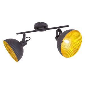 Globo Lighting Plafonnier, métal, noir, feuille d'or Globo 54659-2