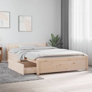 VidaXL Cadre de lit avec tiroirs 120x190 cm Petit Double