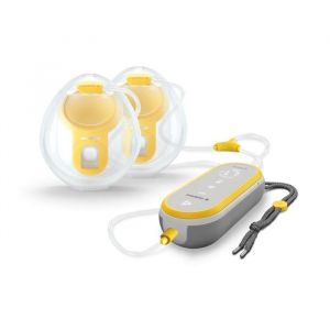 Medela Kit Allaitement - Tire-lait Électrique Double Freestyle Hands Free 21 mm / 24 mm + 50 Sachets de Conservation Lait Maternel - Mains