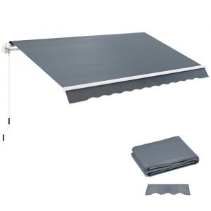 Outsunny Toile de Remplacement pour Store - Lambrequin, D&eacute;perlante - Compatible 4 x 3 m - Polyester Haute densit&eacute; 280 g/m&sup2; - Gris