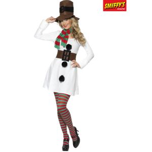 Déguisement bonhomme de neige femme avec chapeau (taille S, M ou L)