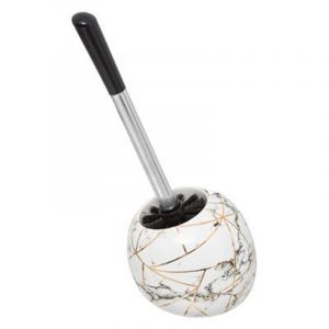 Image de AC-Déco Brosse WC en Céramique "Geometrix" 36cm Blanc