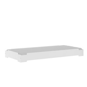 Pack lit empilable avec matelas 90x190 cm bois massif blanc