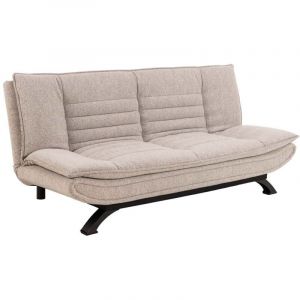 AC Design Furniture Jasper Canapé-lit Beige 3 Positions allongées, Moderne, 3 Places sans accoudoirs, canapé rembourré avec Housse bouclé et Pieds Noirs, l196 x H 91 x P 98 cm