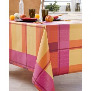 Nydel EW358536413 Nappe Indila Anti Tache Enduction PVC, Framboise, Ronde 160 cm