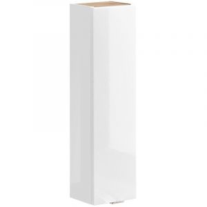 Meublorama - Meuble de rangement nalya 75 cm – Blanc brillant et chêne clair – Élément mural compact