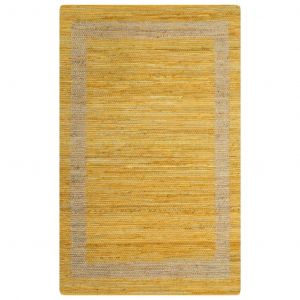 Image de VidaXL Tapis fait à la main Jute Jaune 160x230 cm