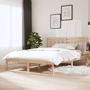 VidaXL Cadre de lit Bois massif 120x190 cm Petit Double - Brown