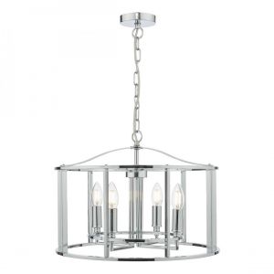 Lumiere Suspension à 4 lampes, chrome poli