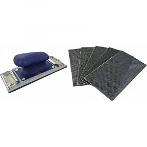 Tivoly Jeu cale à poncer 92x185 mm + 5 feuilles abrasives carbure de silicium