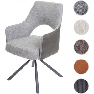 Chaise de salle à manger MENDLER HWC-K30, pivotante cord gris foncé
