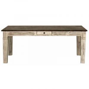 Massivmoebel24 - Table &agrave; manger 170x90 Manguier cir&eacute; Blanc antique castle-antik 108