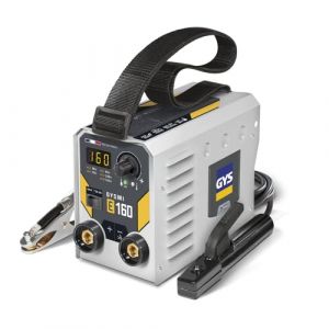 GYS MI E160, Poste à Souder à l'Électrode Enrobée 160A Monophasé 230V (MMA), TIG DC Lift, Digital, Arc Force, Antisticking, Hot Start, Avec Valise, Porte-électrode, Câble de Masse