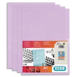 Elba 100206696 - Sachet de 10 pochettes coin Fard'Liss, A4, PVC 20/100e, coloris mauve