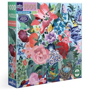 Eeboo Puzzle 1000 pcs Spring Bouquet - Puzzle Adulte 1000 Pièces en Carton - Dimensions 58,5 x 58.5 cm