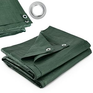 KADAX Bâche Imperméable en Polyéthylène et Polypropylène 90g/m2, Bache de Protection Robuste avec Oeillets en Métal Résistant (Vert, 6 x 10 m)