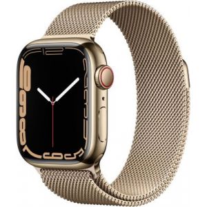 Apple Watch Series 7 GPS + Cellular Gold Stainless Or Bracelet Milanese 41 mm