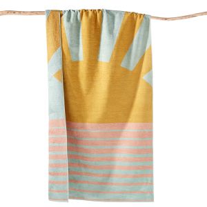 Image de Serviette de plage éponge velours 420g, Listrado Multicolore Taille 90x175 cm