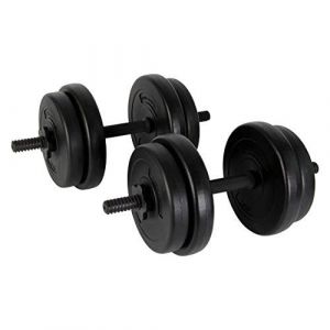 POWRX Lot de Poids haltères 20 kg (2 x 10 kg)