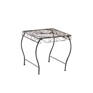 CLP Table de Jardin Carrée ZARINA | Table de Balcon de Style Nostalgique en Fer Hauteur 46 cm | Table de Terrasse à 4 Pieds Stable | Meuble de Jardin avec Surface 45 x 45 cm en Différentes Couleurs Bronze