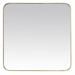Emde Miroir carré aux bords arrondis en métal doré 120x120cm