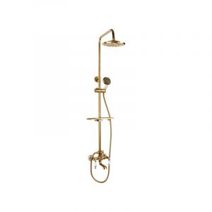 Desconocido Silla &Eacute;l&eacute;gant Colonne de Douche retro avec Mitigeur R&eacute;glable en Hauteur Syst&egrave;me de Douche, Dor&eacute;