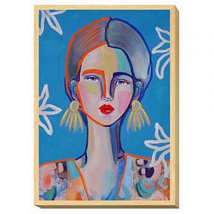 Image de Romimex Tableau multicolore sur toile femme 50 x 70 x 4 cm