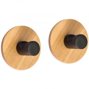 Spirella 2 crochets muraux pour serviette elsie Bambou Noir mat