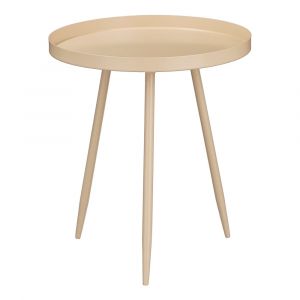 Mica Decorations Table d'appoint Flores - H38 x Ø34 cm - Métal - Beige