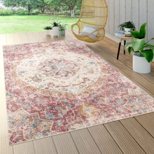 Tapis Exterieur Terrasse Balcon Cuisine Motif Oriental Vintage Coral Rose Beige 60x100 cm - Paco Home