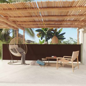 VidaXL Auvent lat&eacute;ral r&eacute;tractable de patio 117x600 cm Marron