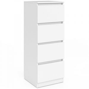 Idmarket Meuble d'appoint 4 tiroirs TOMI 30 cm chiffonnier bois blanc pour entr&eacute;e salle de bain