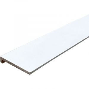 Lot de 6 Surplinthes MDF Rev&ecirc;tues Blanc, L.2.40 m x H.9.8 cm, Ep.22 mm