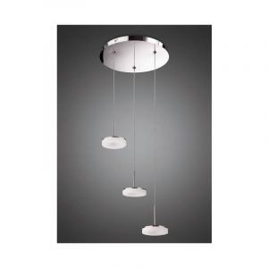 Diyas Suspension 3 Ampoules Nimbus 15W LED 3000K, 1350lm, chrome poli/acrylique givré
