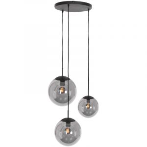 Image de Steinhauer Suspension en verre Bollique, noire, à 3 lampes