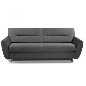 Image de Italian Spirit Canapé convertible système rapido COPENHAGUE couchage 120cm matelas 15cm cuir vachette graphite