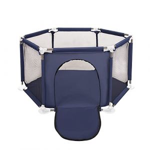 Parc Bébé Hexagonal Pliable, Bleu - bleu - Selonis