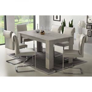Table de salle à manger extensible, Console extensible, Table moderne avec rallonges, 160 / 220x88h80 cm, Couleur ciment - Dmora