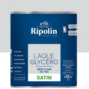 Ripolin Laque glycéro 2L satin | Aspect: Satin - Couleur: Gris clair RAL 7035