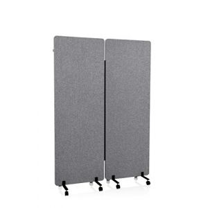 hjh OFFICE 891006 Lot de 2 cloisons de séparation acoustiques Mobiles en Tissu Flexmiut avec roulettes et Patins Gris foncé 177 x 60 cm