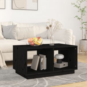 VidaXL Table basse Noir 80x50x40 cm Bois massif de pin Black