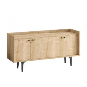 Cotecosy Buffet bas 4 portes Erebos 150cm Chêne clair