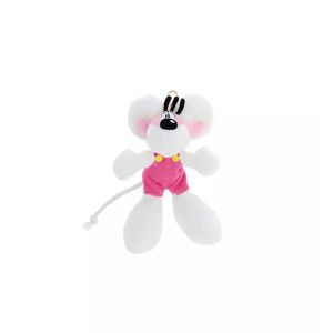 Diddl - Porte-clés Peluche en Salopette Rose 15cm - Peluche Années 90 à Accrocher - Accessoire 100% Recyclé Écoresponsable - Idée Cadeau Mignon Enfant & Fan Vintage