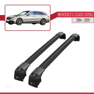Barres de toit - ACE-2 - Compatible Mercedes C-CLASS (S205) - Aluminium Noir - Charge utile < 300 kg