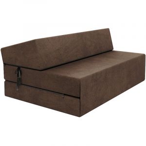 FDM - Chauffeuse convertible moderne Brun 14 cm x 121 cm x 204 cm - Fabrication Européenne