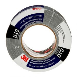 3M Ruban toilé super résistant DT17, Noir, 48 mm x 32 m, 0.4 m, emballé individuellement