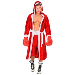 Widmann 51342 – Costume de boxeur, cape à capuche avec ceinture et short Rouge