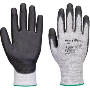 Portwest Lot de 12 paires de gants Grip 13 PU Diamond knit Gris/Noir XS - Taille 6