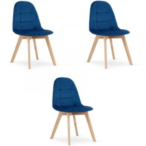 Chaise BORA - velours bleu marine x 3